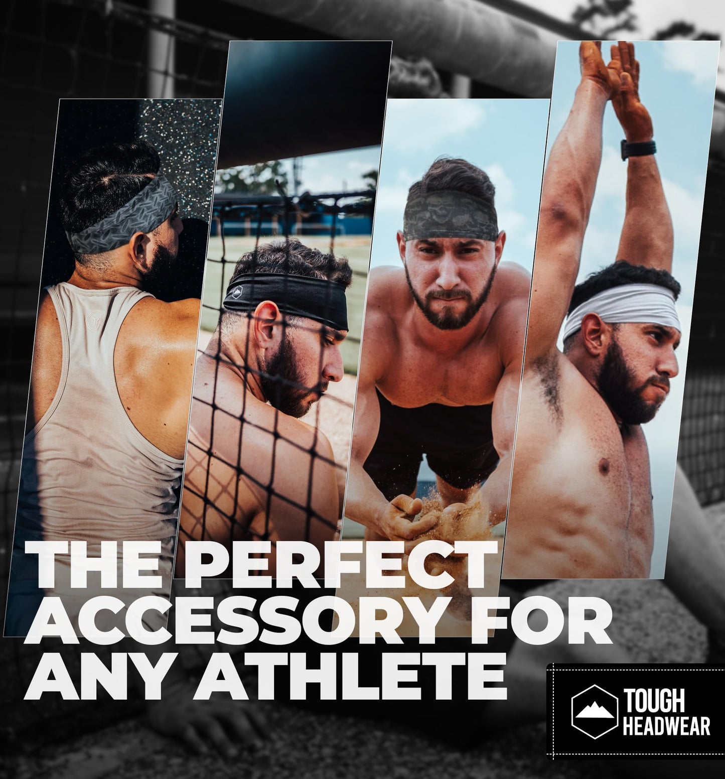 Tough Headwear Mens Sweat Headband - Cycling, Football, Baseball, Running Headbands for Men - Breathable Athletic Headband, Performance Sweatband for Working Out, Sports Headband for Men/Women