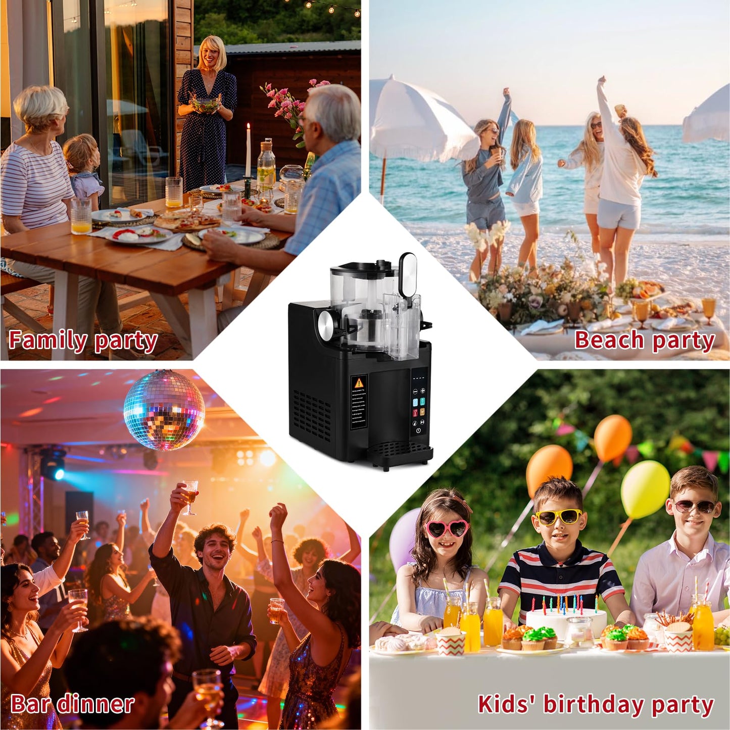 Slushie Machine& Soft Serve Ice Cream Maker, Slushie Machine for Home,Frozen Drink Machine, No Ice Needed, Self Cleaning Slushy Machine, Perfect for Milkshake, Frozen Margaritas, Cocktail and More