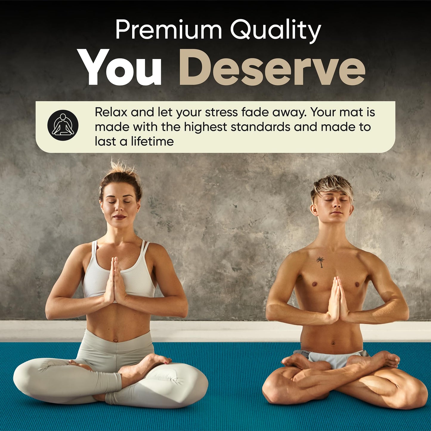 Gorilla Mats Extra Large Yoga Mat – 9' x 6' x 8mm Extra Thick & Wide, Non-Slip Exercise Mat for Home Gym Flooring – Ultra Comfortable Workout Floor Mat for Barefoot Fitness & Stretching