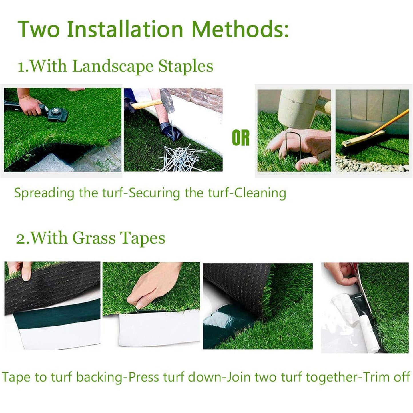 LITA Realistic Deluxe Artificial Grass Synthetic Thick Lawn Turf Carpet (7 FT x 15 FT (105 Square FT))