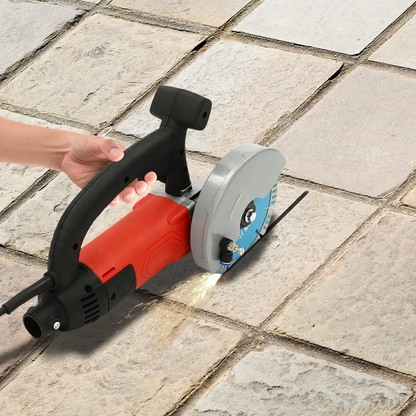 Electric Concrete Saw, 9 in Concrete Saw-Concrete Cut off Saw Wet Dry Concrete Saw Cutter 3000W Corded Circular Saw
