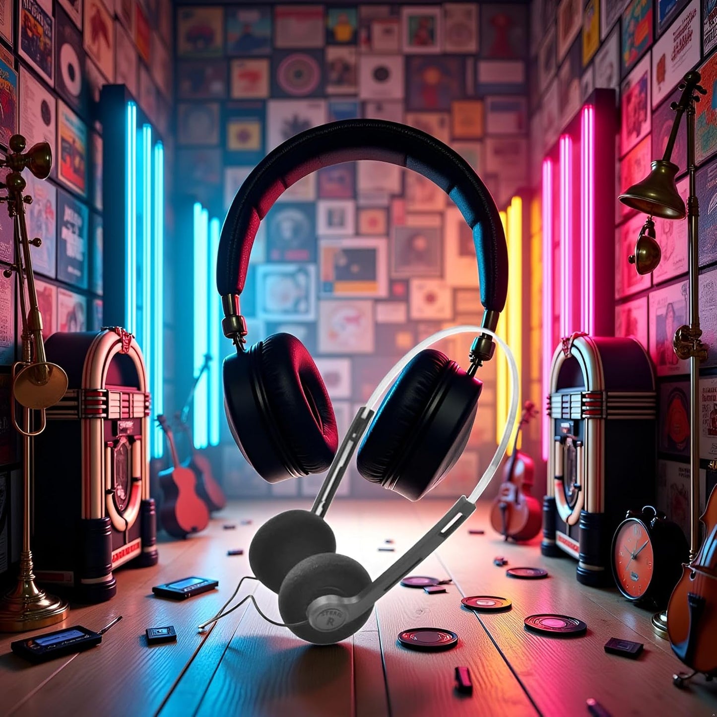 JJLFresheners Retro Over-Ear Headphones,Wired Stereo Headphones,Headphone,Lightweight Portable Headphone