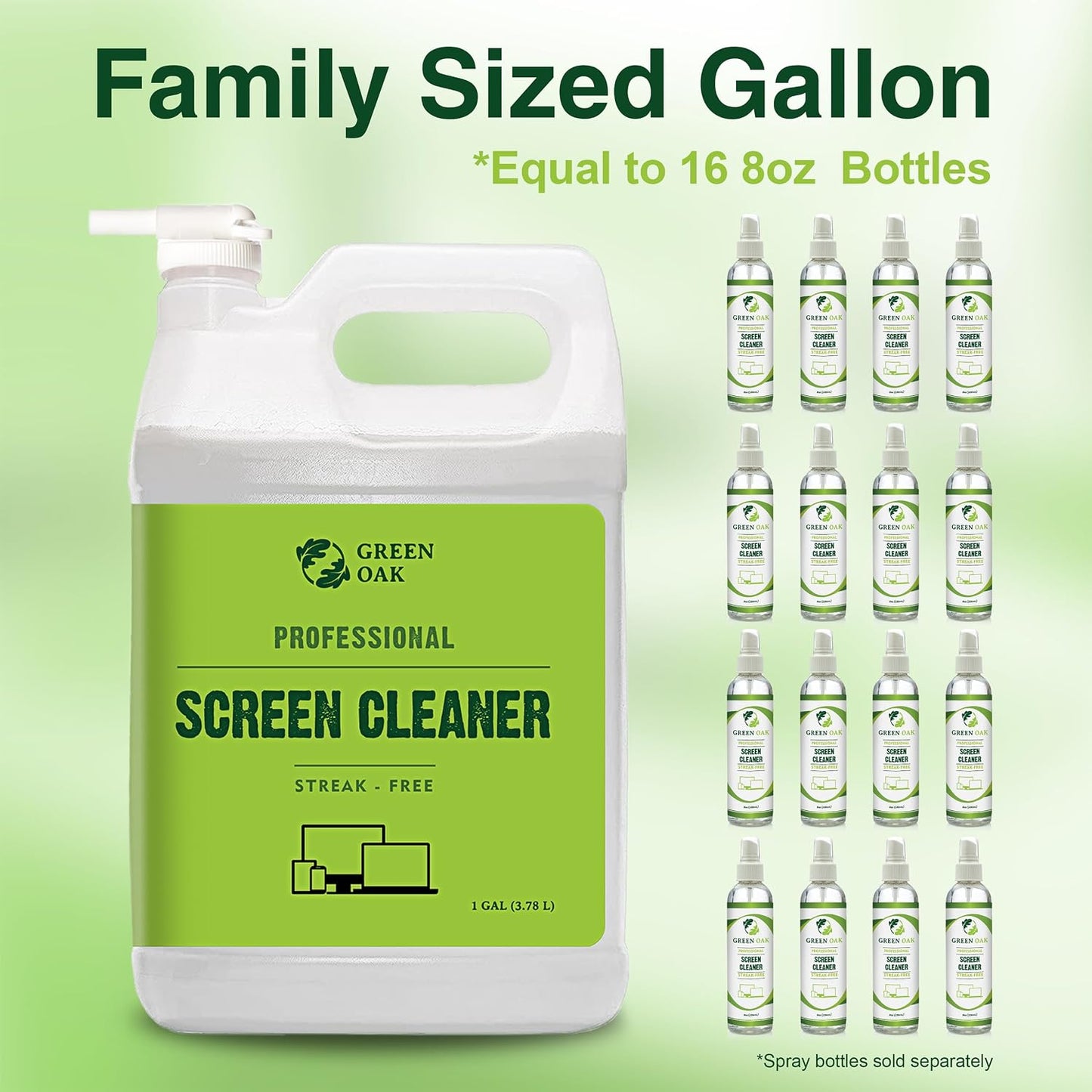 (1 Green Oak Screen Cleaner Refill Professional Screen Cleaner Spray - Best for LCD & LED TV, Tablet, Computer Monitor