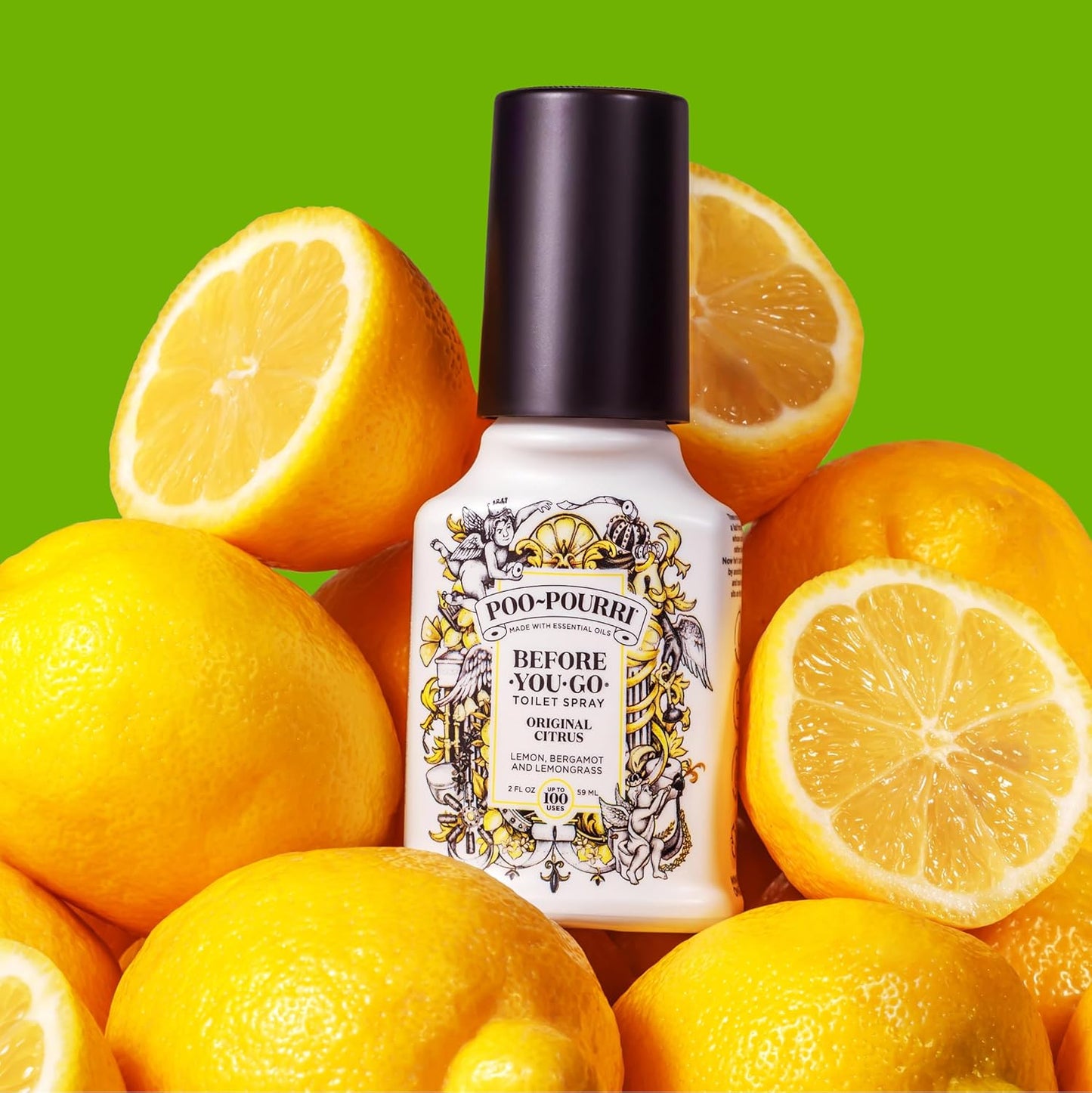 Poo-Pourri Toilet Spray - Bamboo Rain Odor Eliminator | 2 Fl Oz, Up to 100 Uses, TSA Approved