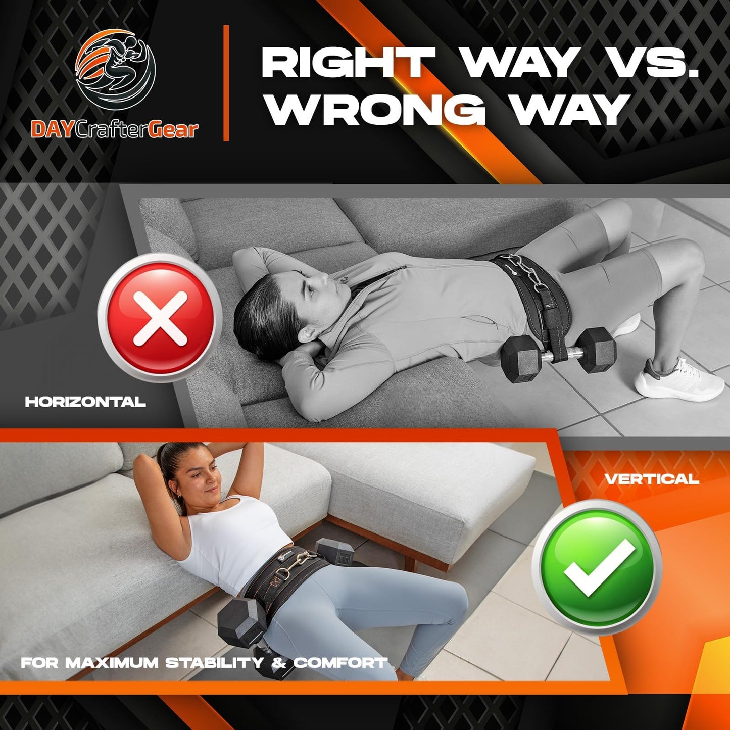 Hip Thrust Belt for Weights, Dumbbells & Kettlebells – Heavy Duty Glute Workout Equipment for Plates up to 300 lbs, with bonus straps for Dips & Squat Belt for Home & Gym
