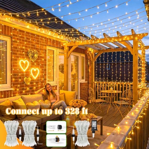 300 LED Christmas Lights by [Brand Name] - 100FT Waterproof String Lights | 8 Modes for Indoor & Outdoor Decor