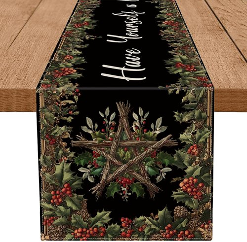 GAGEC Christmas Table Runner - Festive Yule Decor for Home & Dining Room | 72 Inches