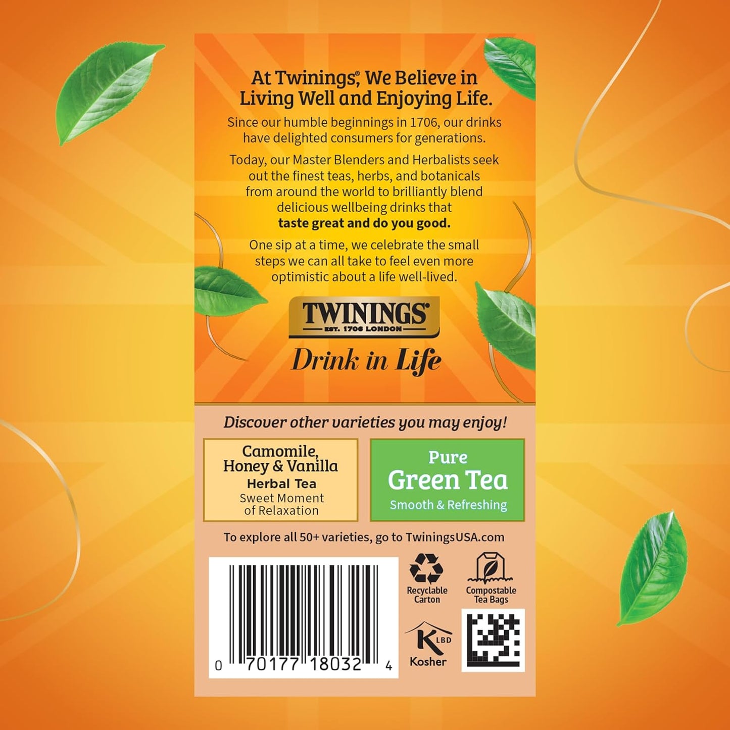 Twinings Rooibos Red Herbal Tea - Sweet & Uplifting Aroma, Caffeine-Free | 120 Individually Wrapped Bags