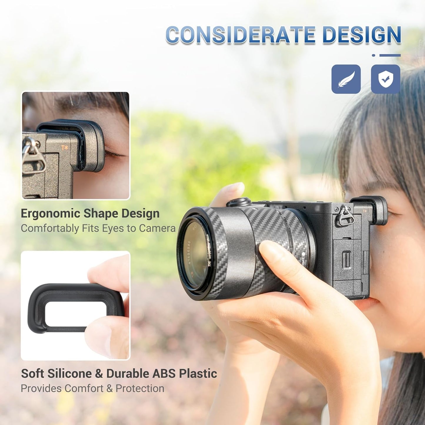 2-Pack FDA-EP20 FA-SHC1M A6700 JJC Eyecup Eyepiece Eye Cup & Hot Shoe Cover Cap for Sony Camera