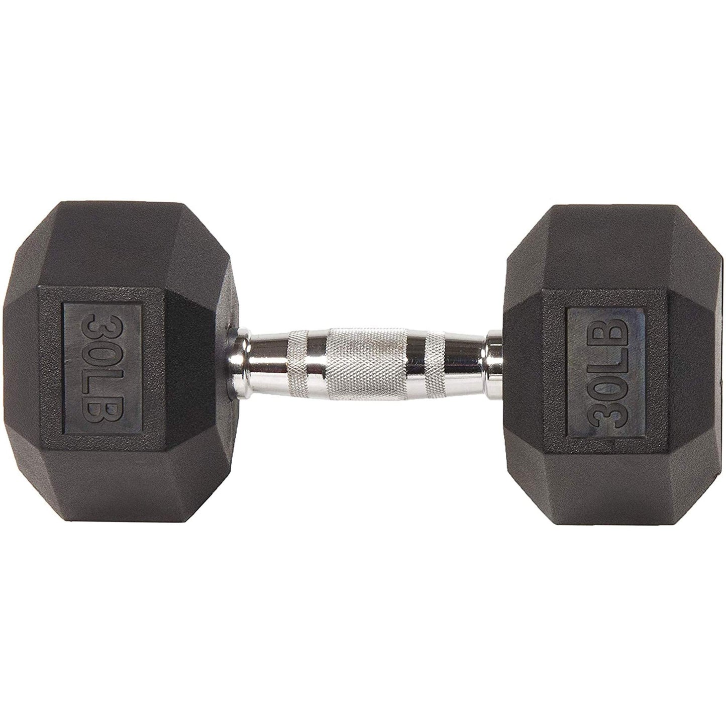 Fitvids Sporzon! Rubber Encased Hex Dumbbell, Single, Black
