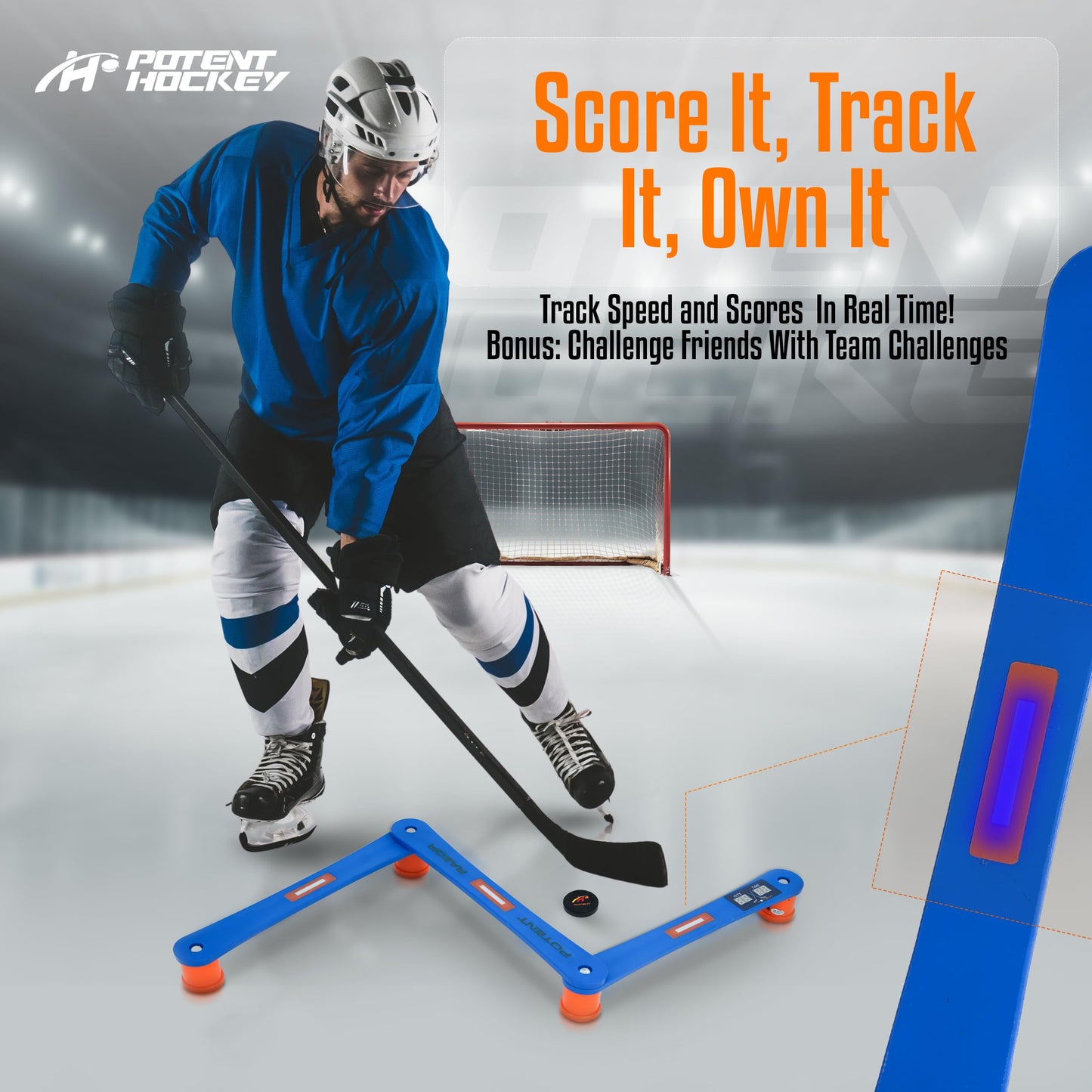Next-Gen Robotic Stickhandling Trainer – Razor Dangler 2.0 by Potent Hockey - Advanced Hockey Training Equipment to Improve Stick Handling, Puck Control, Speed & Reaction Time