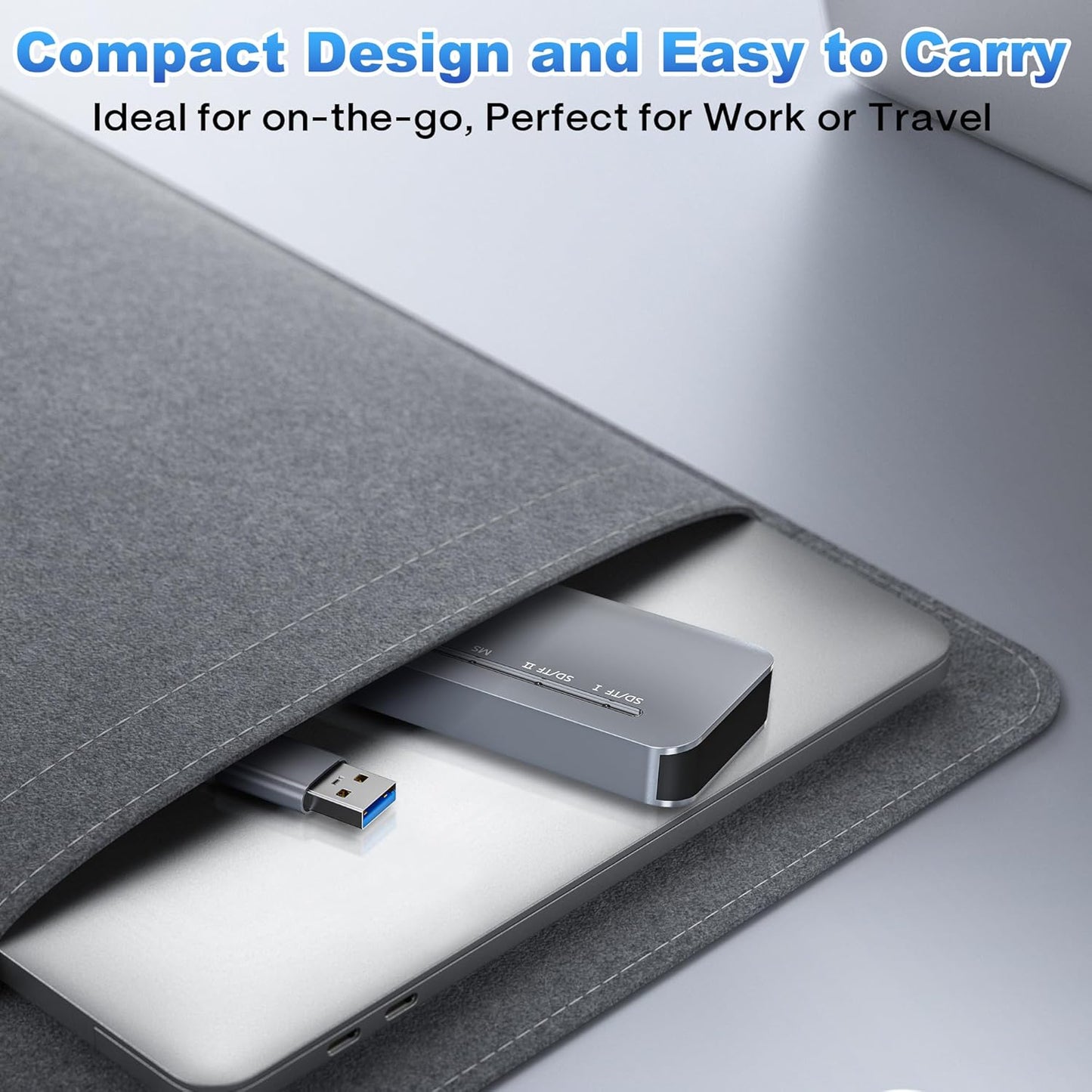 clickfish 7 1 in Memory Stick Pro Duo Card Reader, USB-C Multi Cards Reader for SD/TF/CF/MS/XD Cards, SD Card Reader