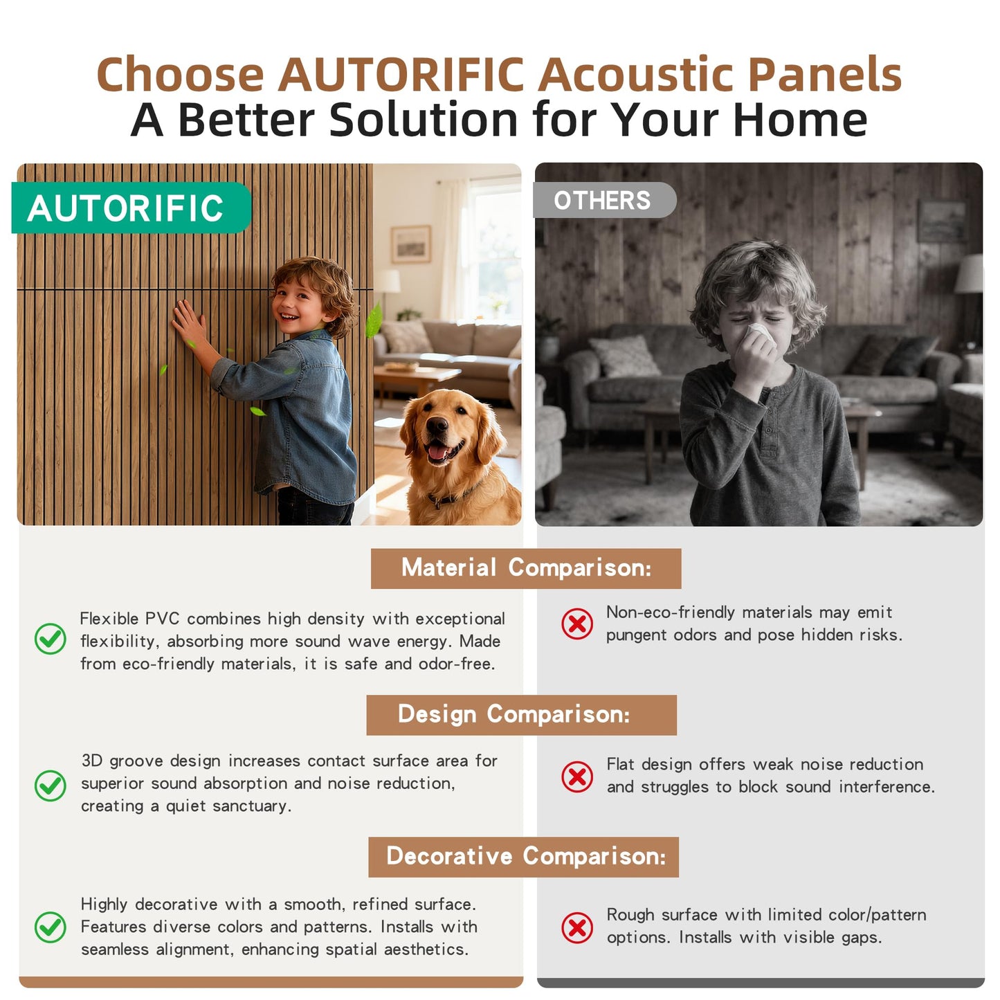 Wood Veneer Sound Panels, 10 Pack 47.2”x23.6” Wall Panels, Decorative Acoustic Panels for Walls, for Office,Home Theater,Studio,Living Room,Rustic Teak