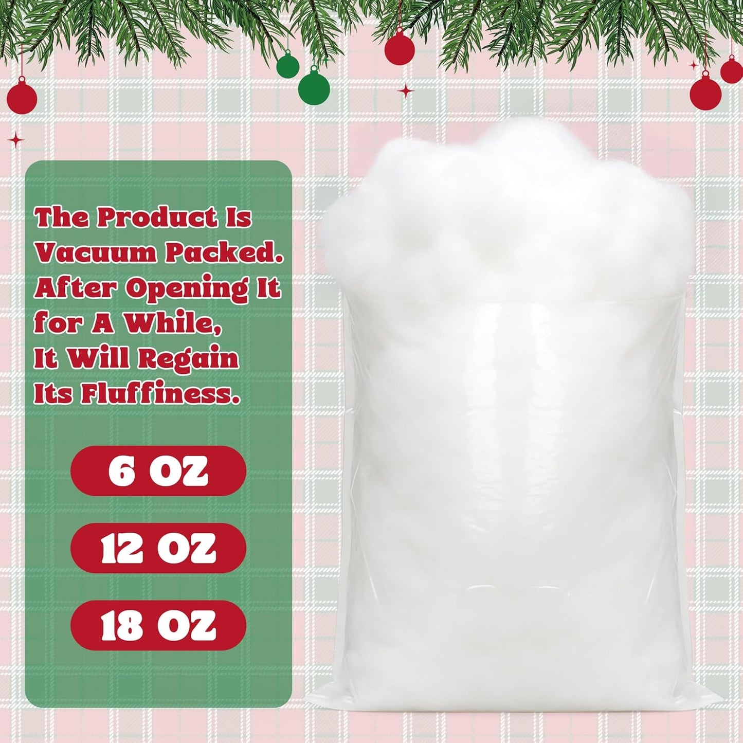 QZYL 12 OZ Artificial Snow - Fluffy Faux Snow for Christmas Decor | Ideal for Indoor Home & Craft Projects