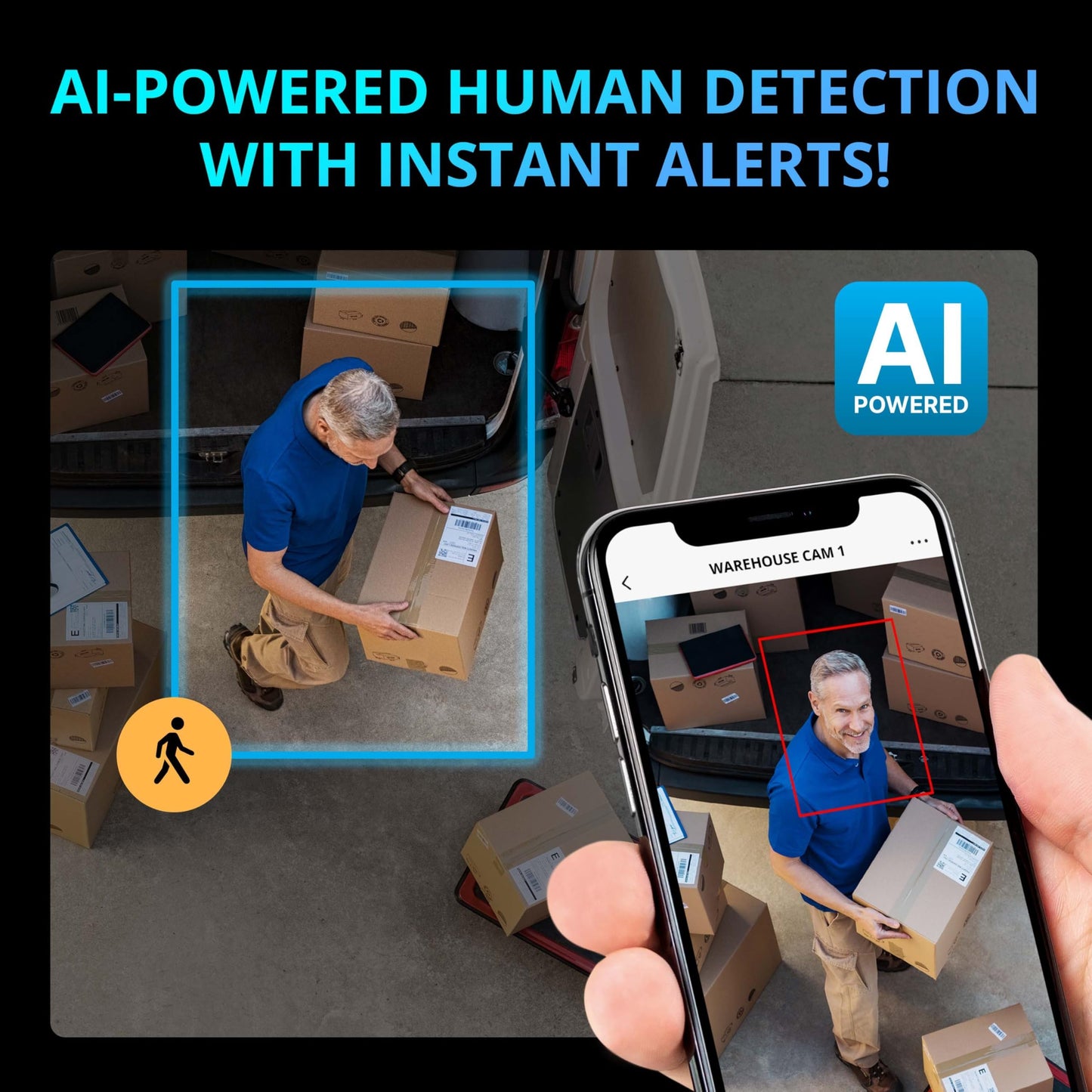 Defender AI Powered Sentinel 4K 16CH PoeE Security Camera System, 16pcs NVR Metal Outdoor Surveillance Cameras, 2TB HDD, SMART AI Human Detection, Blue/Red Lights, Works w/Empower App