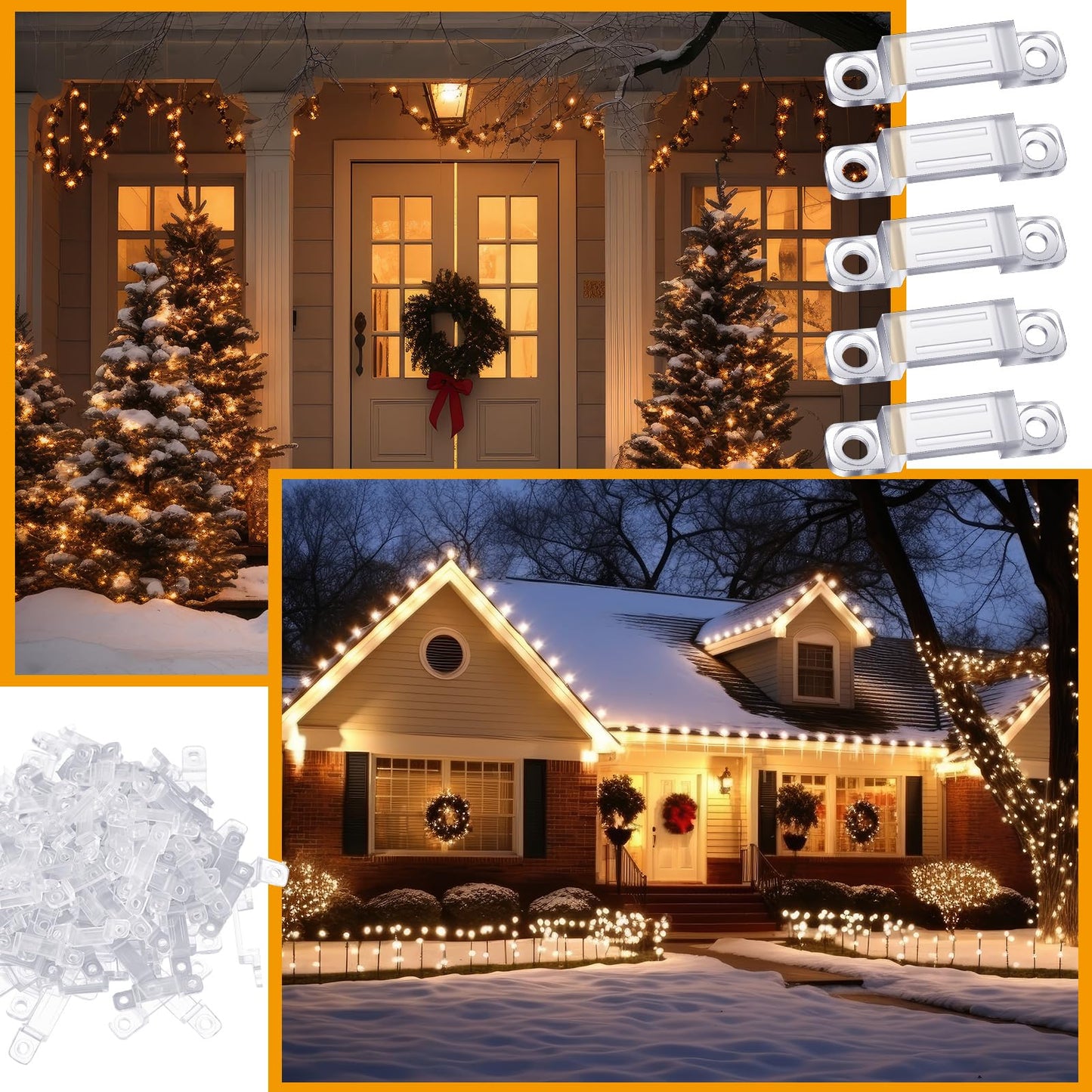 Qunclay 600 Pcs LED Light Strip Clips Clear Strip Light Mounting Brackets LED Holder Clamp Outdoor with Screws 12 mm Wide for Holidays Party Decor Ip67/68