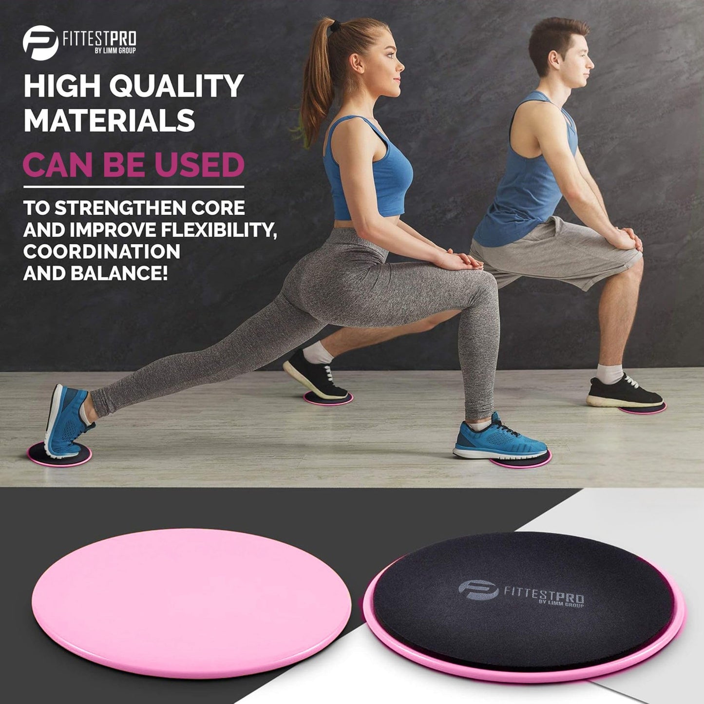 Limm Core Sliders for Working Out - Exercise Sliders Fitness, Stability, Ab, Legs & Full Body (Set of 2) - Bonus Carry Bag & Workout Ebook - Gym Gliding Disc Pads for Hardwood, Carpet & More