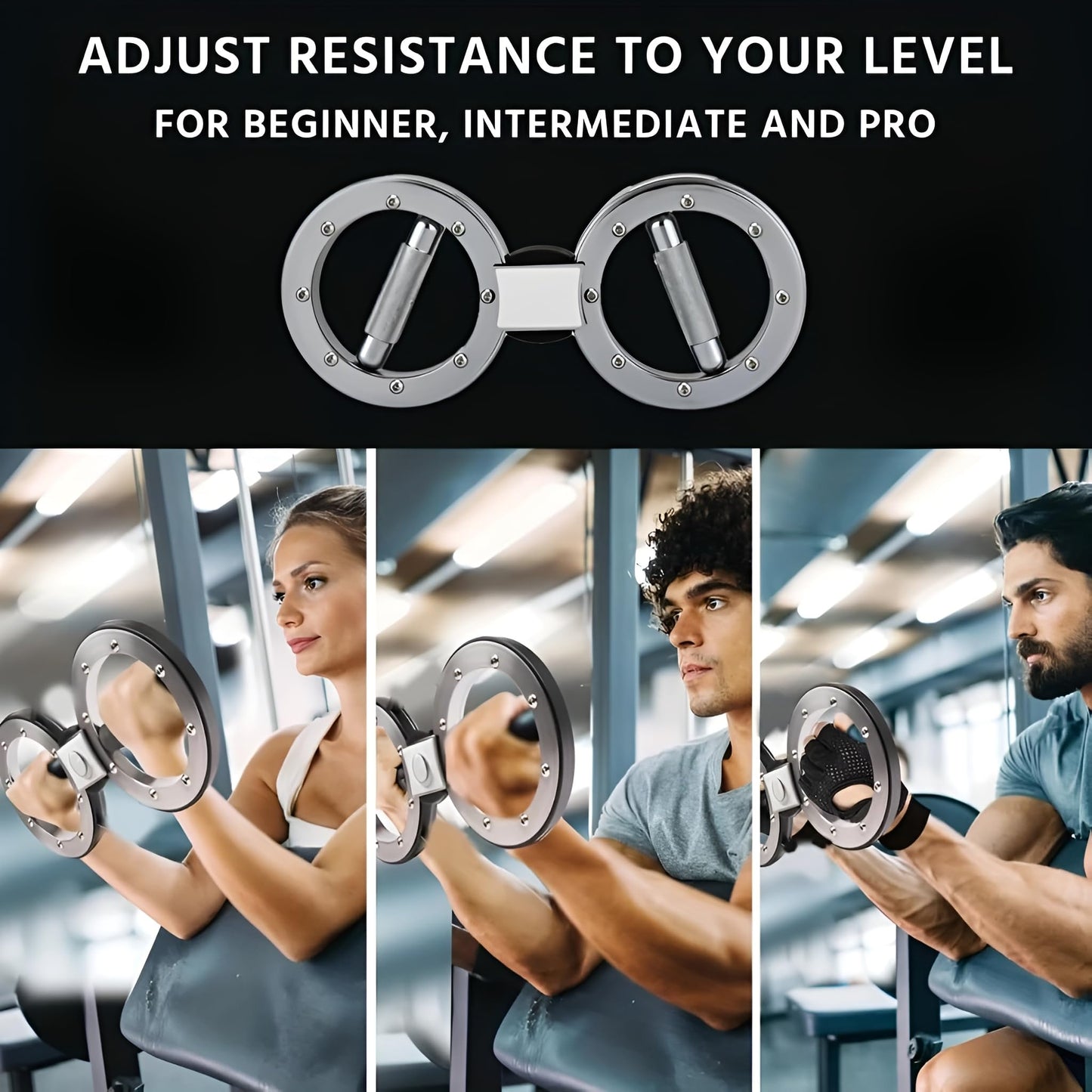Adjustable Resistance Forearm Trainer, Arm Rehabilitation Exercise Equipment for Men and Women, 360° Rotation Muscle Burner Machine, Shoulder and Back Exercise for Home and Gym Use (Silver)