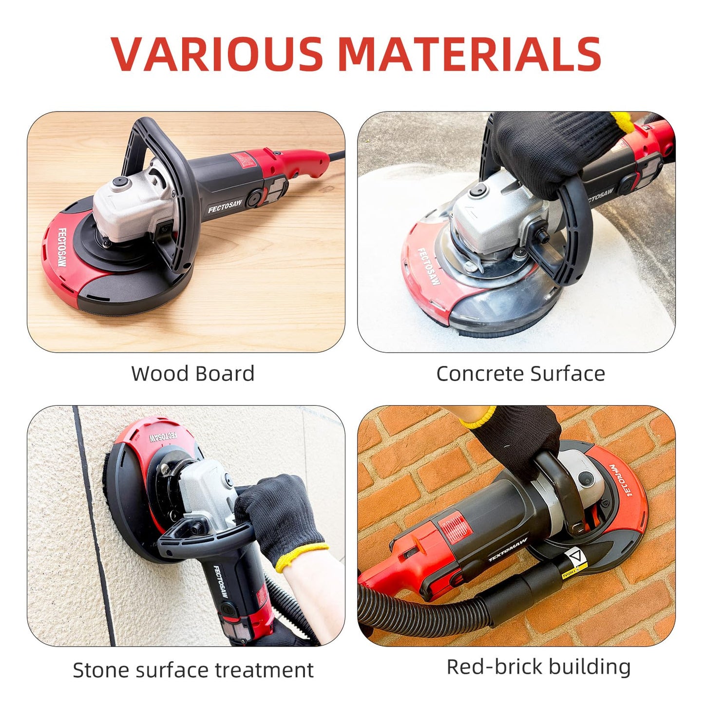 FECTOSAW 7-Inch Concrete Grinder,1580W (2.1 HP) Constant Power Motor, Variable Speed Electric Floor Polisher with Dust Shroud & Diamond Grinding Wheel for Concrete, Wall & Surface Grinding
