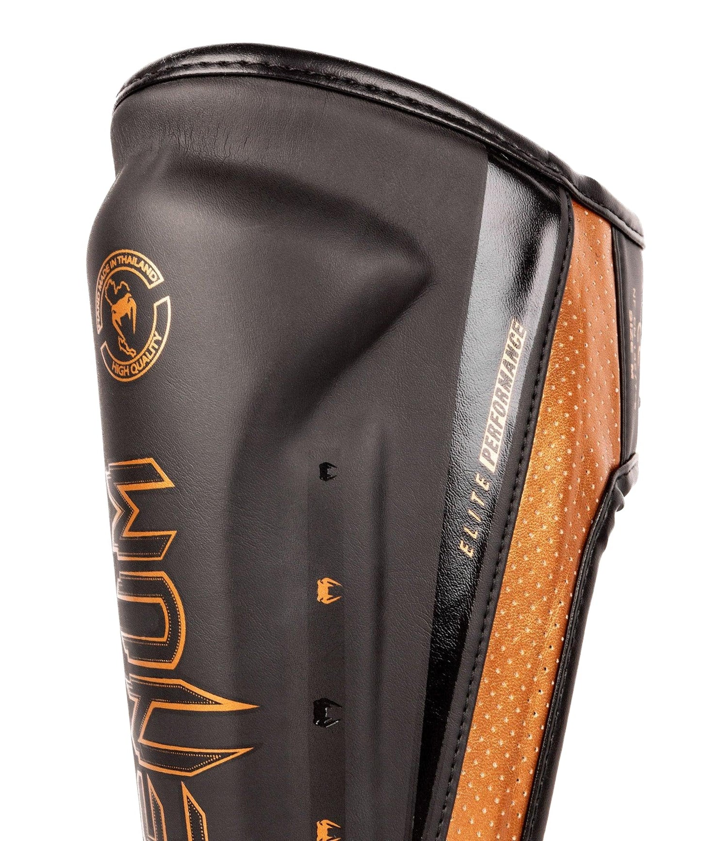Venum Elite Evo Shin Guards-Black/Bronze - L