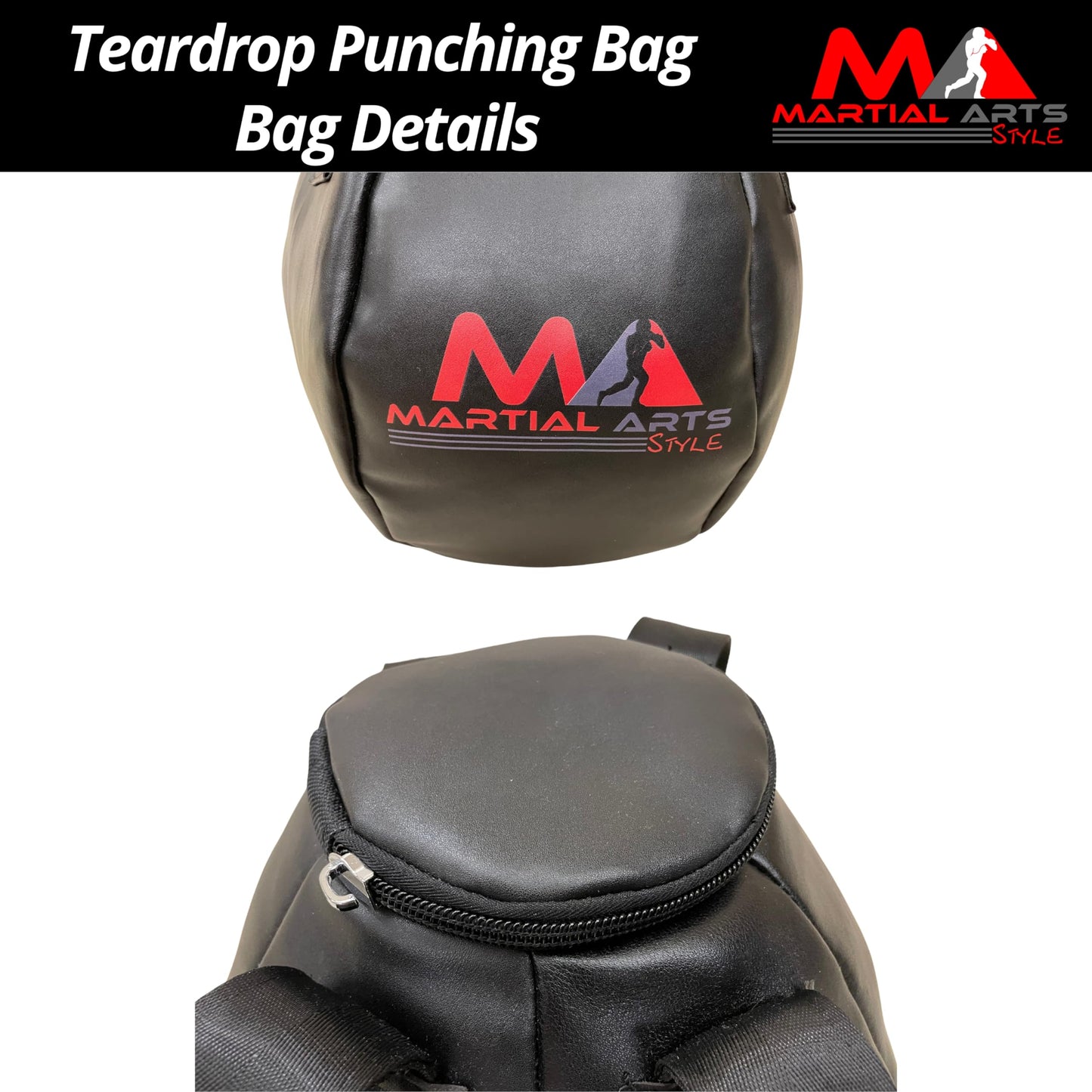 Wrecking Ball Punching Bag, Professional Boxing Teardrop Body Snatcher Bag for Training MMA Kickboxing Muay Thai, Round Shaped Heavy Bag (Unfilled) (Black, 110)