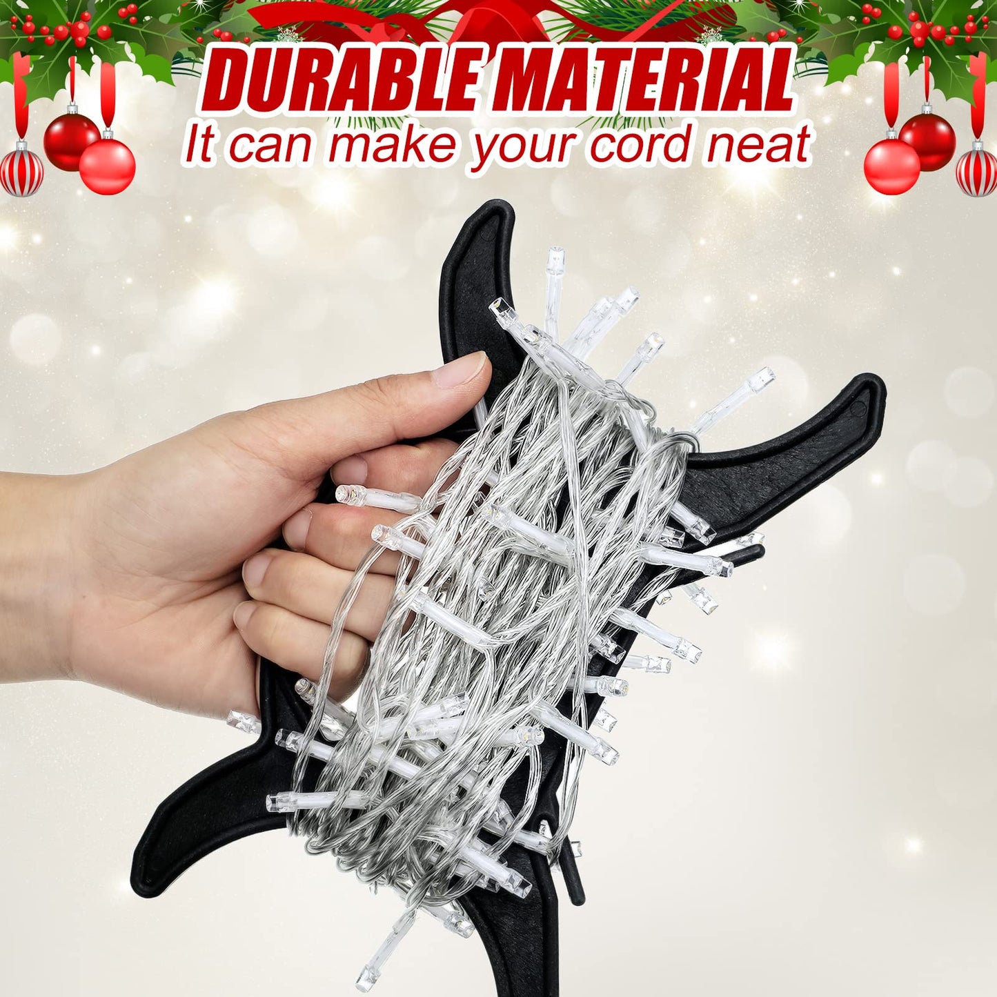 10 Pcs All Purpose Light Storage Holder Black Extension Cord Wrap Storage Reels Holiday Light Wire Spool Organizer and Hose Wind up for Cord Wire Garland