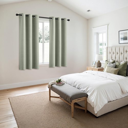 MIULEE Sage Green Blackout Curtains - Thermal Insulated Room Darkening Drapes | 40 x 50 Inches, 2 Panels