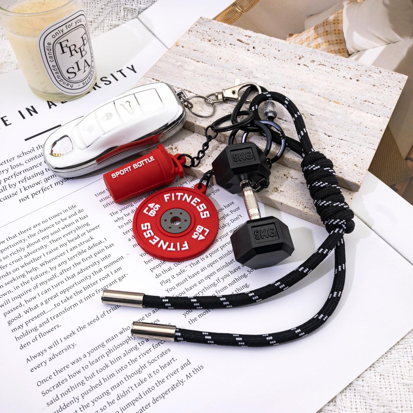 igvean Gym Gifts for Women Fitness Keychain Cool Gifts for Gym Lovers Fitness Gift for Women Men Bag Purse Charms for Womens Girl Workout Accessories for Her