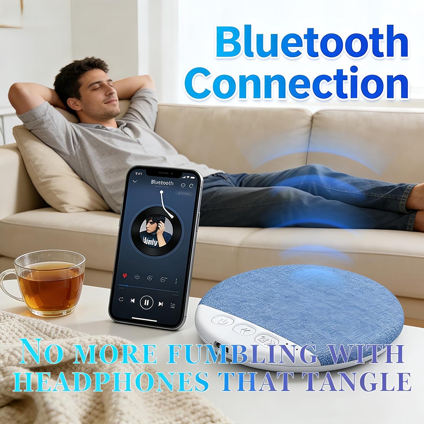 Generic 2026 New Sleep Pillow Speaker, Bluetooth White Noise Timer Wireless Sleep Aid, Hi-Fi Stereo Bass Private
