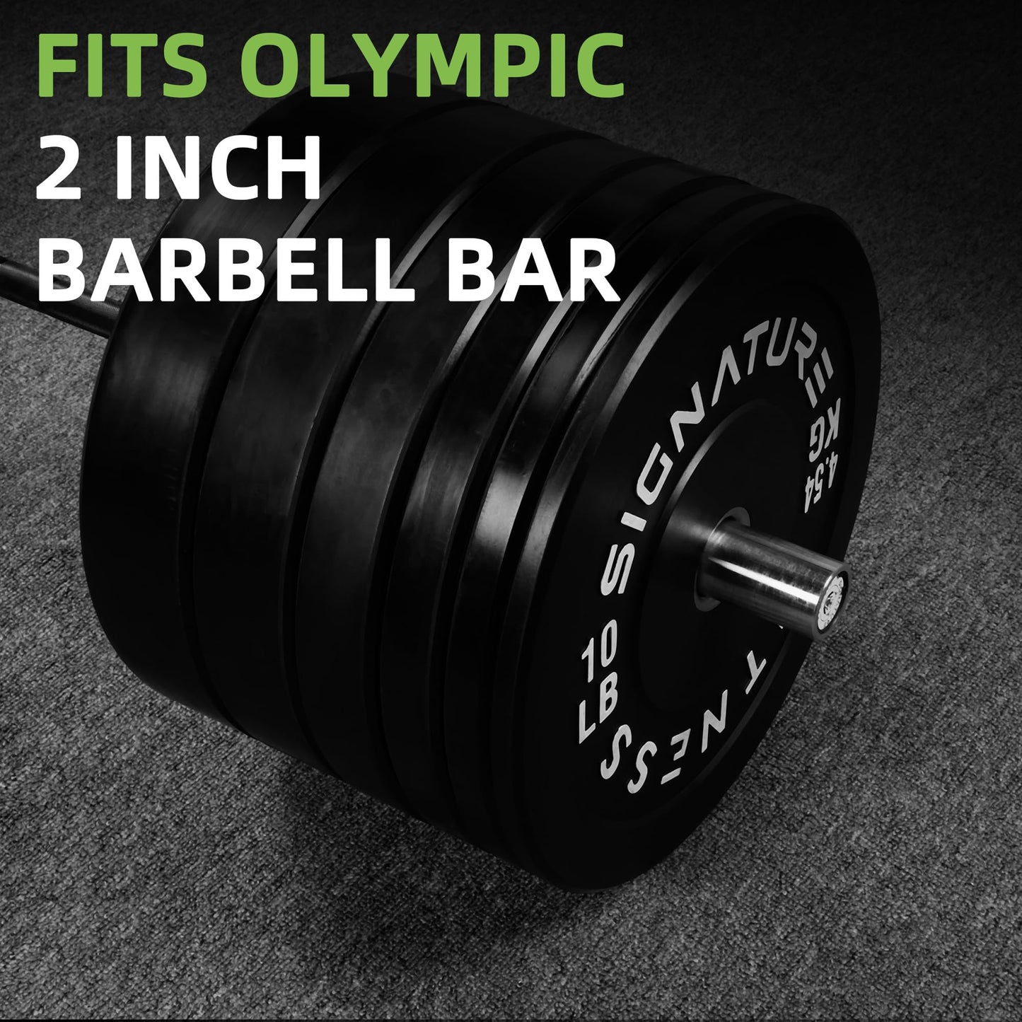 Fitvids 2-Inch Olympic Bumper Weight Plates Including 160 LB Weight Plates Set, Black