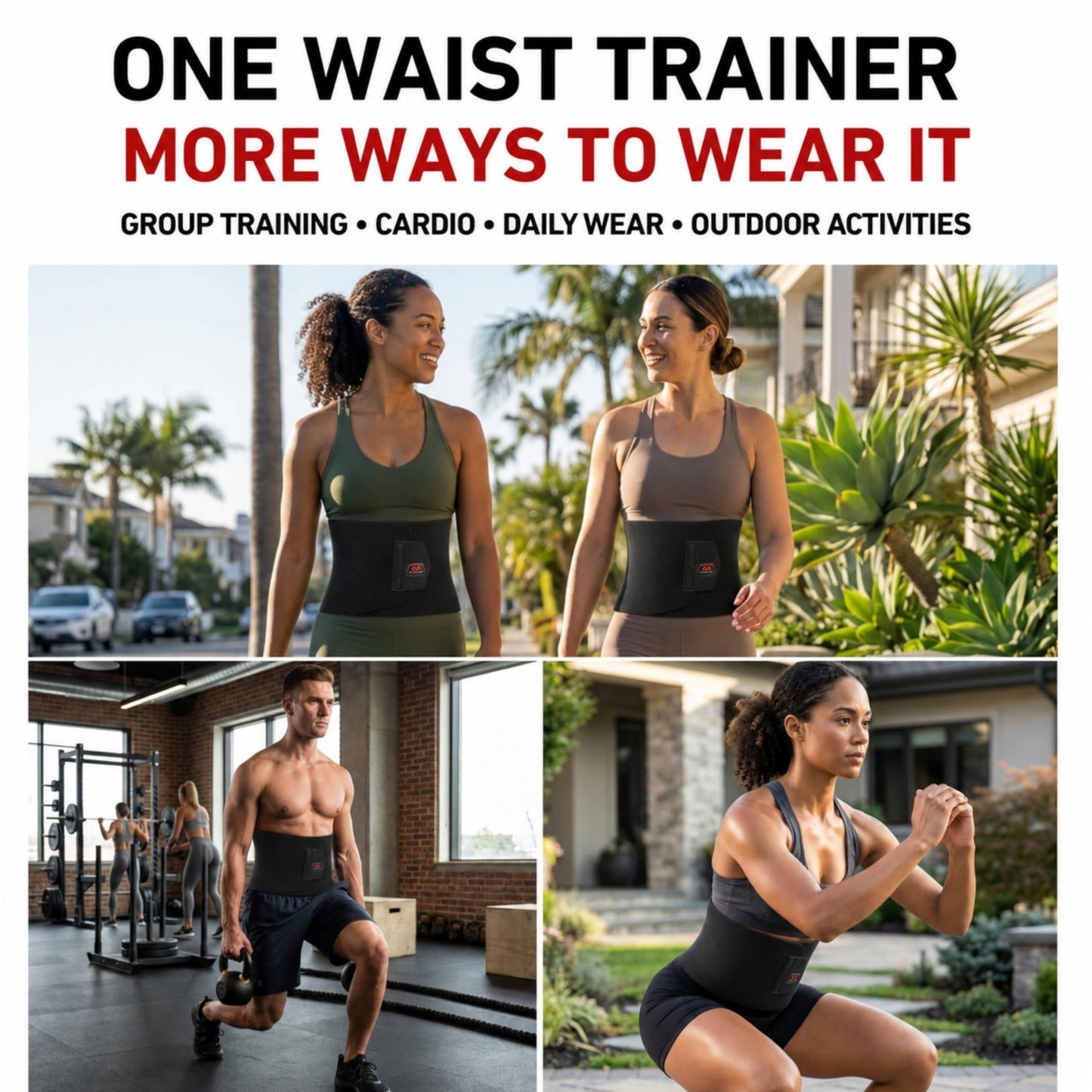 McDavid Sweat Band & Waist Trimmer Belt for Men, Back Support, Improves Posture During Workouts, Waist Trainer For Men