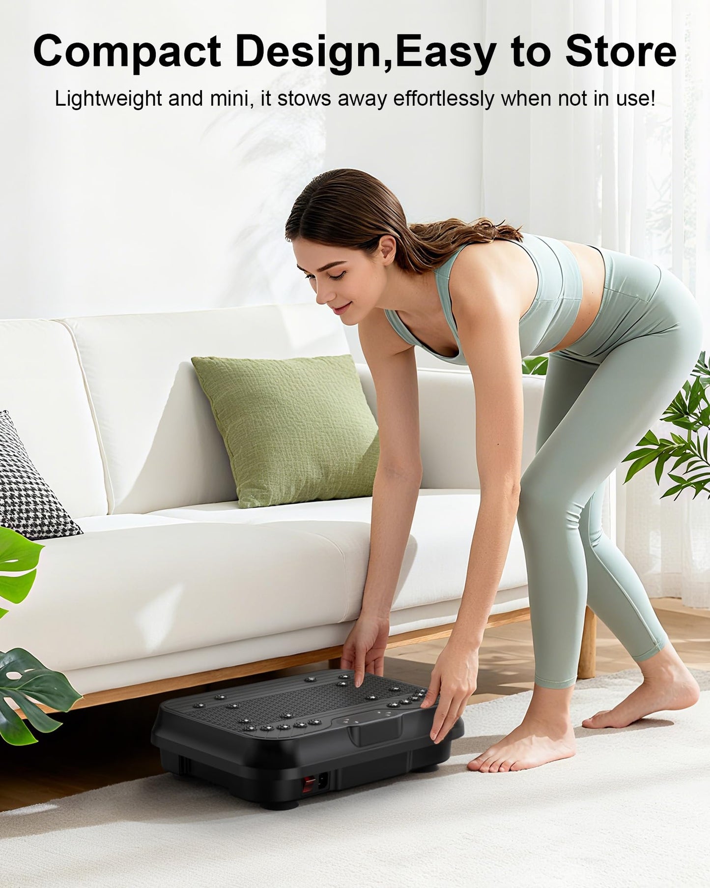 Vibration Plate Exercise Machine, Shake Plate, Vibration Plate for Lymphatic Drainage & Weight Loss, 250 Speed Levels, 400 Lbs Capacity Whole Body Vibrating Plate Workout with Fitness Resistance Band