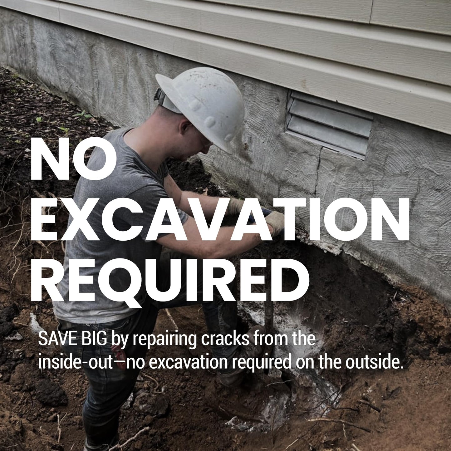 RadonSeal DIY Concrete Foundation Crack Repair Kit (20-ft) - The Homeowner's Solution to Fixing Basement Wall Cracks Like The Pros