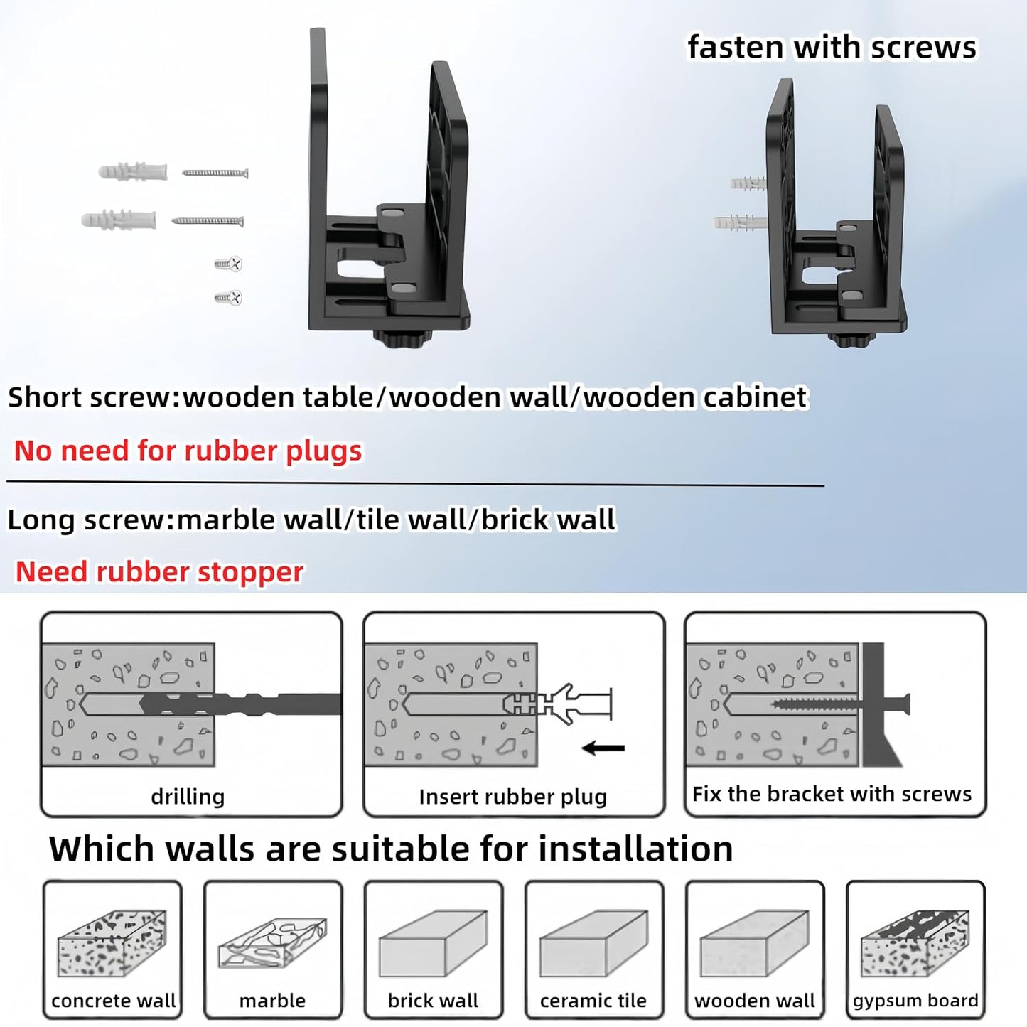 RUDDLIN Cable Box Mount, Adjustable Wall Mount Holder Fits Small and Narrow Devices, WiFi Router, Modem, Cable Boxes