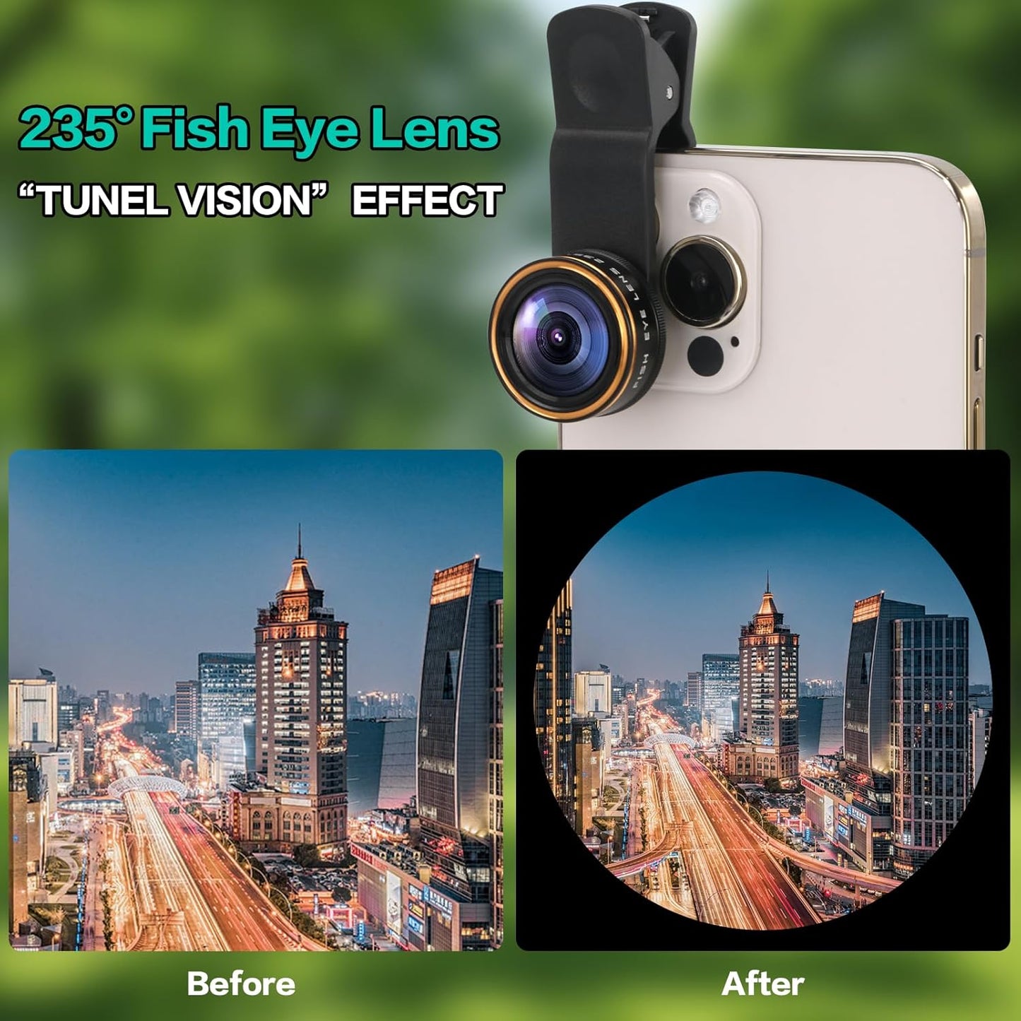 Beysfilter 235Clip-On 17 16 15 Fisheye Lens Cellphone Camera Lens Kit,Fish Eye Lens for iPhone and Android