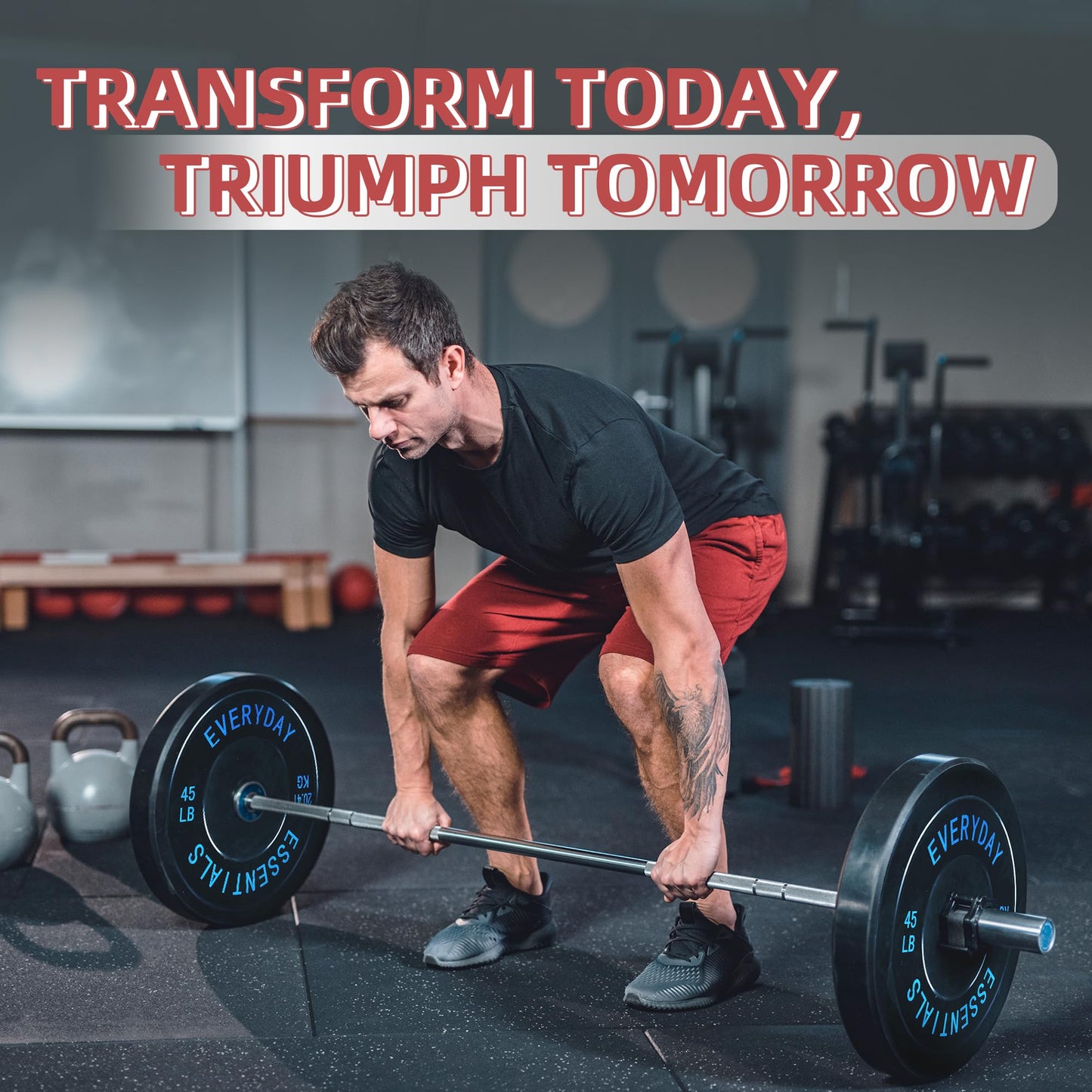 Fitvids 2-Inch Olympic Bumper Plates, 45 LBS, Pair
