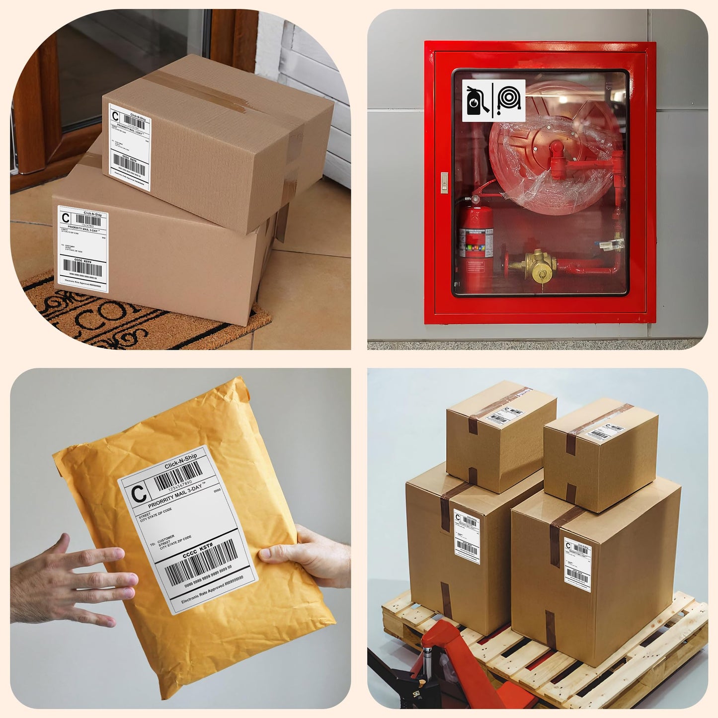 L LIKED 8000 Thermal Shipping Labels 4”x 6”in Fanfold, Permanent Adhesive, Perforated Line Labels Compatible with Direct Thermal Printings (2 Stacks, 4000 Labels/Stack)