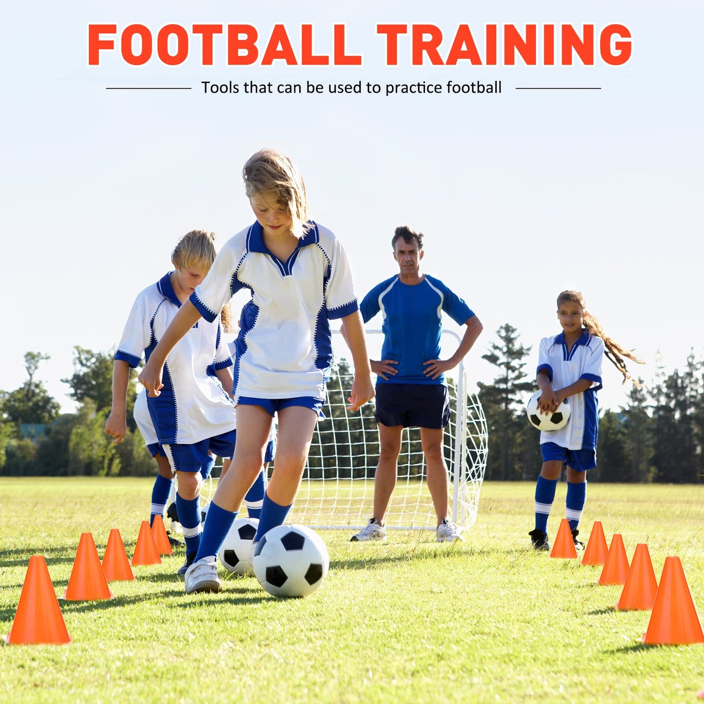 Reginary 40 Pieces 7 Inch Small Cones for Sports Football Bike Obstacle Training Cones Plastic Traffic Roadblock for Sports Skating Indoor Outdoor Activity Construction Party(Orange)