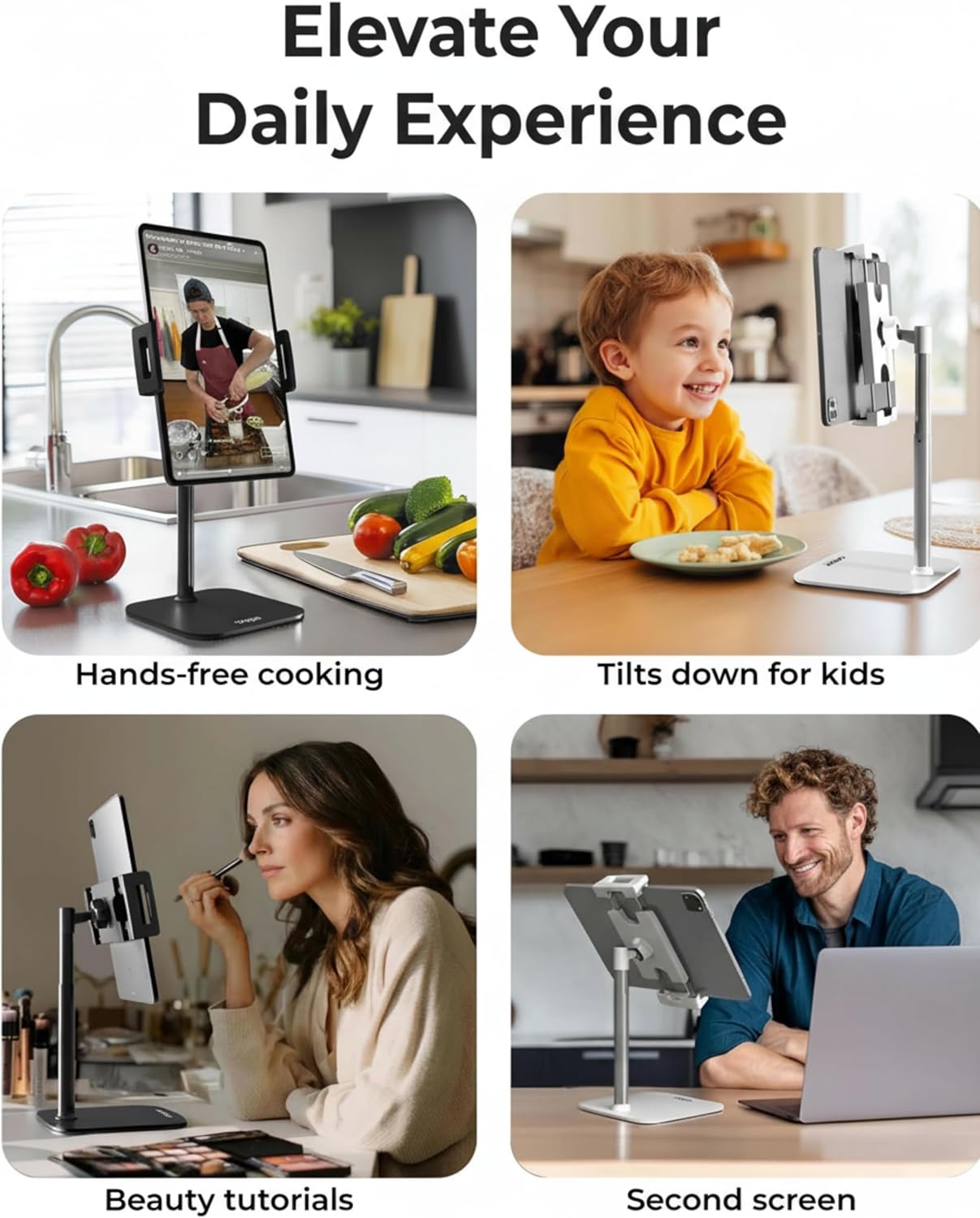 COOPER 10" TabStand Mini, Height Adjustable Tablet Stand, Ipad Stand for Desk, Portable Monitor Holder, Heavy Duty