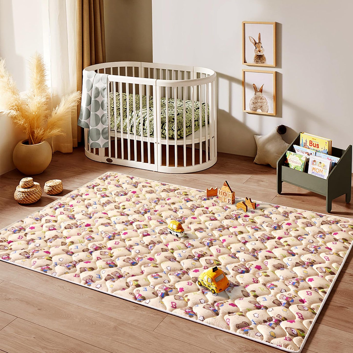 Baby Play Mat - 79" X 71",Premium Thicker Foam One-Piece Machine Washable, Extra Large Anti-Slip Soft Cushioning Foam Playmats for Babies and Toddlers, Foldable Baby Crawling Mat for Playpen