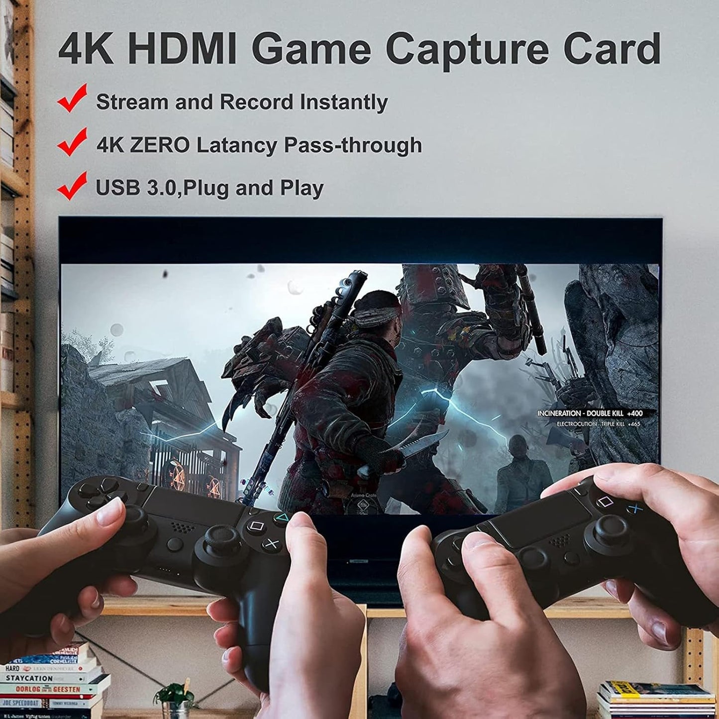MOUDOAUER 3.0 4K 1080P 60HZ Capture and Stream Video Recorder Grabber, HDMI to USB Video Capturer for Game Recording