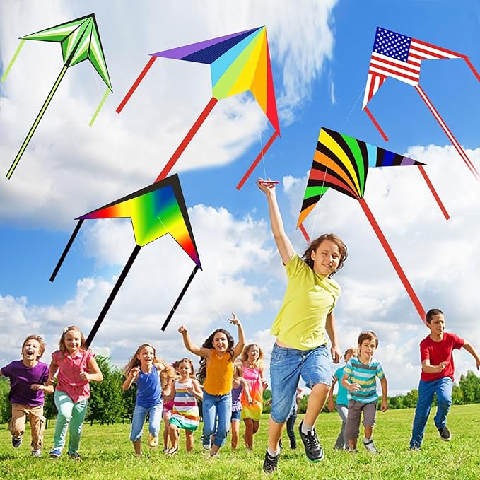 Kite for Kids Adults Easy to Fly, Rainbow Kites for Toddlers Age 3-5 Beginners, Kites for Kids Ages 4-8 8-12 Easy to Fly in Low Wind- Kite for Family Beach Outdoor Games and Activities