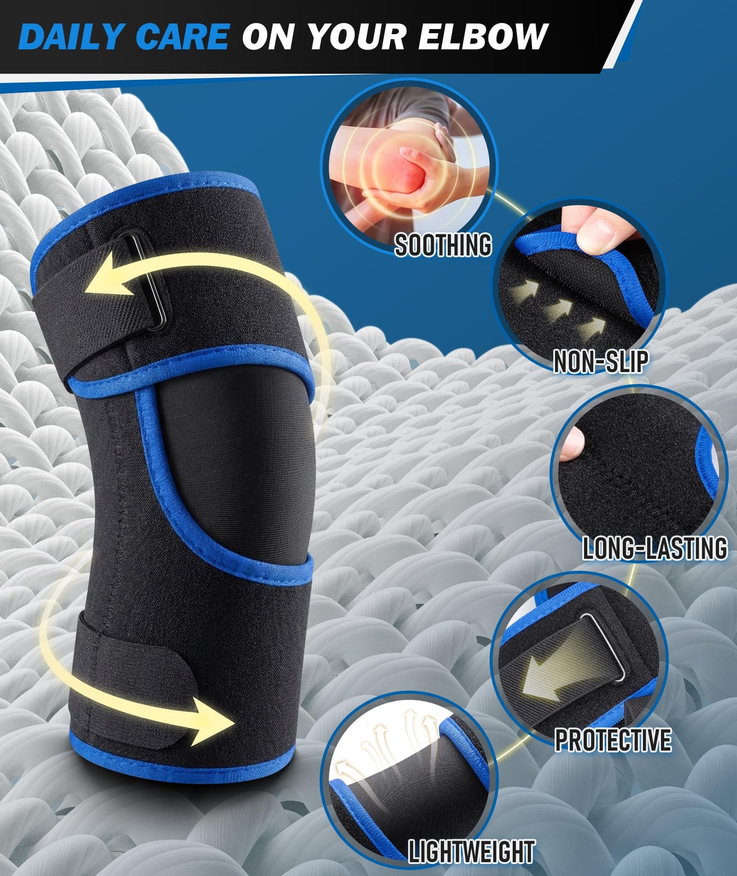 OXYSAIKO Elbow Brace for Tennis Elbow & Tendonitis- Adjustable Compression Sleeve Strap for Sports Injury, Bursitis, Arthritis Pain Relief, Elbow Support for Men & Women