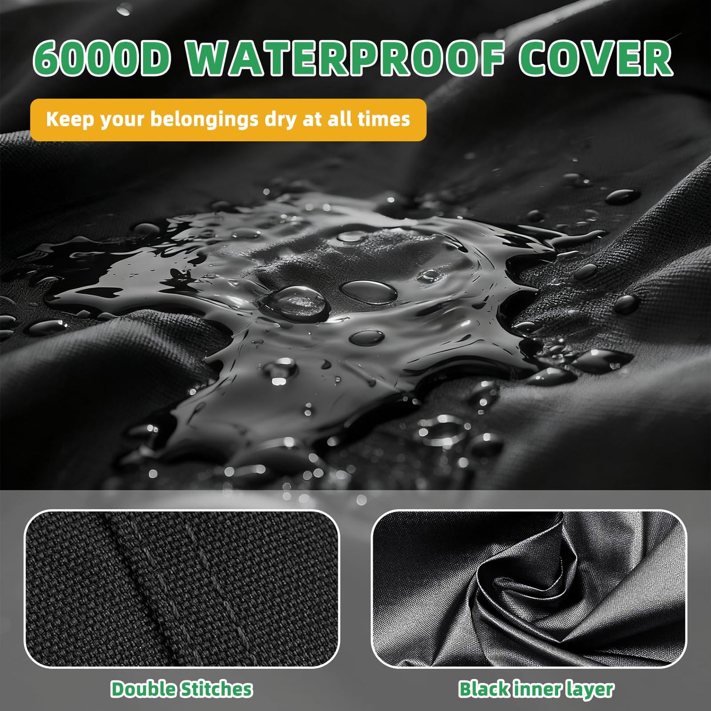 Rowing Machine Cover Fits Concept2 Rower, Fitness Equipment Accessory, 600D Heavy-Duty Waterproof & Fade-Resistant with 50+ UPF UV Shield and WindLock Elastic Hem, Black