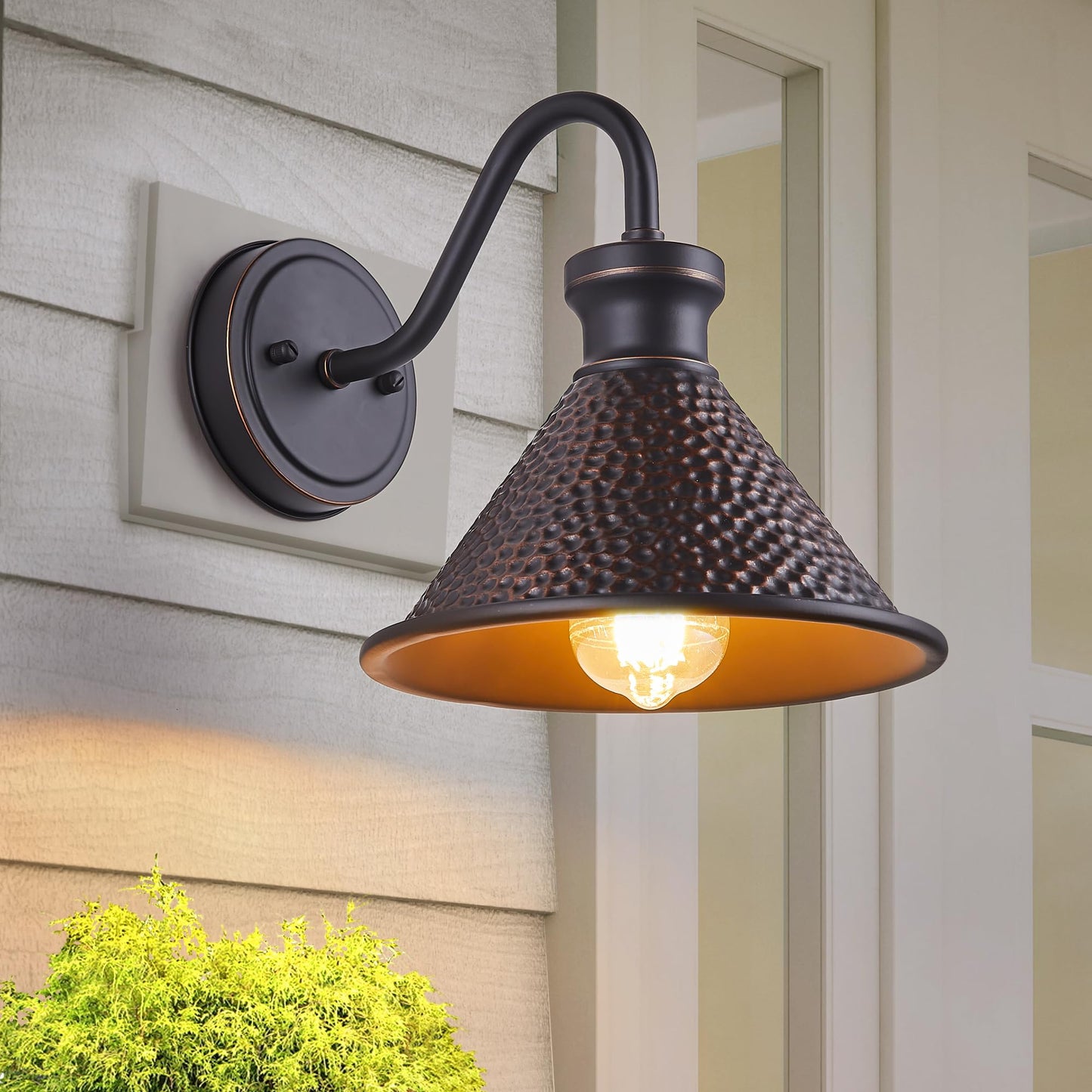 Tarentlight Gooseneck Wall Sconce 1-Light E26, Oil Rubbed Bronze, 9.3 Inch Width, Model W2412-ORB, Ideal for Outdoor and Indoor Use