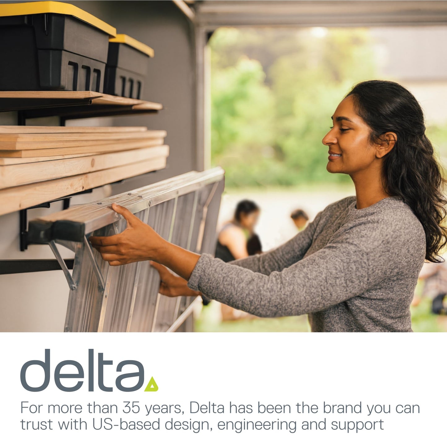 Delta Heavy Duty Lumber Storage Rack Cycle, Holds Up to 800 lbs - Easy to Install Wood Storage Rack with Fully Adjustable Arms - Steel Construction Storage Solution for Garage, Basement & Pantry