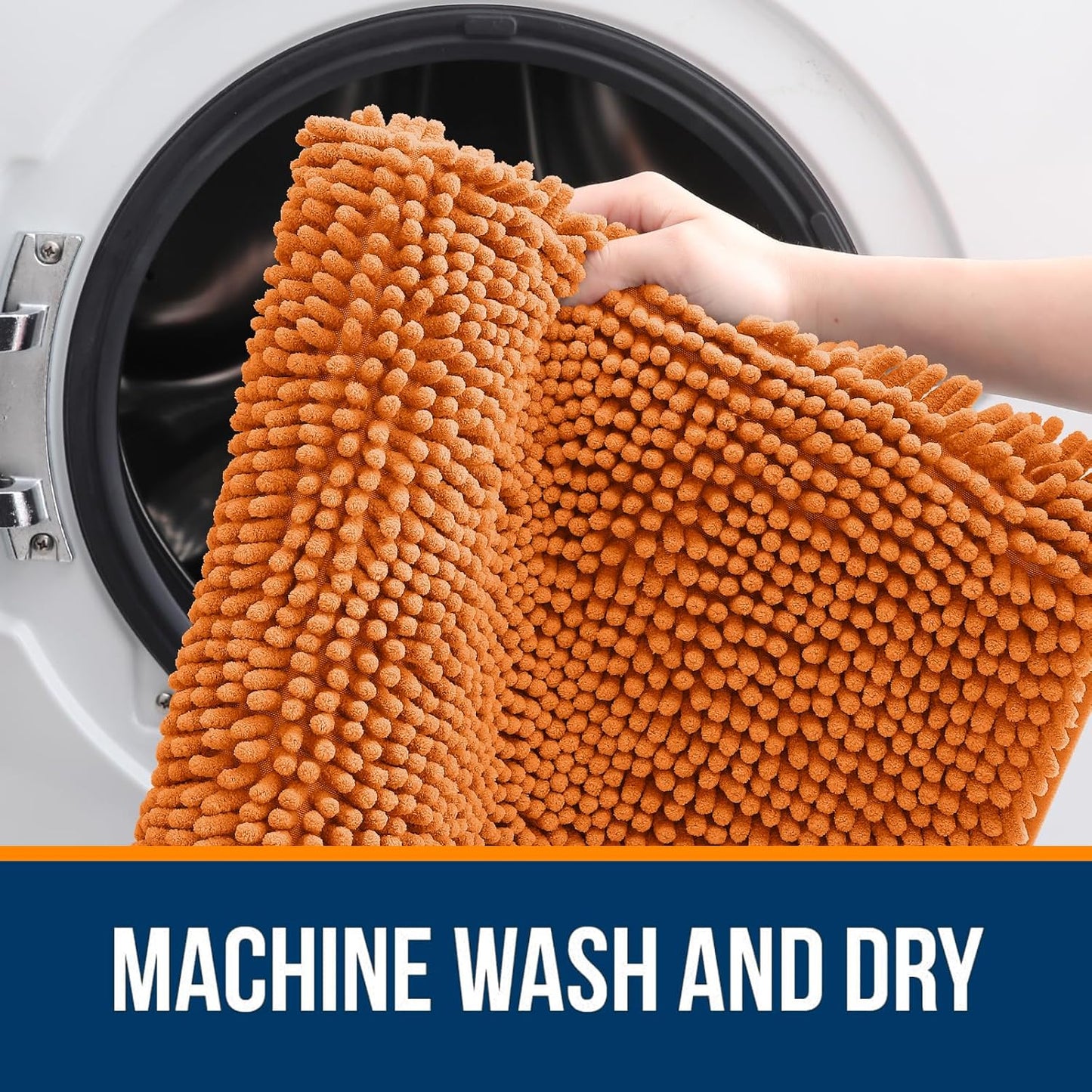OLANLY Bathroom Rugs - Extra Soft Absorbent Chenille Mats | Quick-Dry, Machine Washable, 36x24, Clay Color