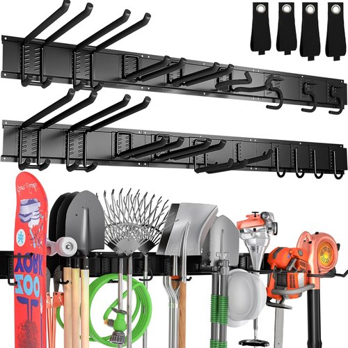 99 Garage Tool Organizer - Heavy Duty Wall Mount Storage Rack | 28 Pack Tool Hanger for Shovels & Rakes, 1000 lbs Capacity