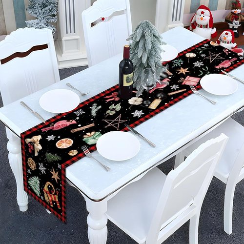 Nepnuser Yule Table Runner - Pagan Christmas Decoration for Winter Solstice | 13" x 72" Home Decor