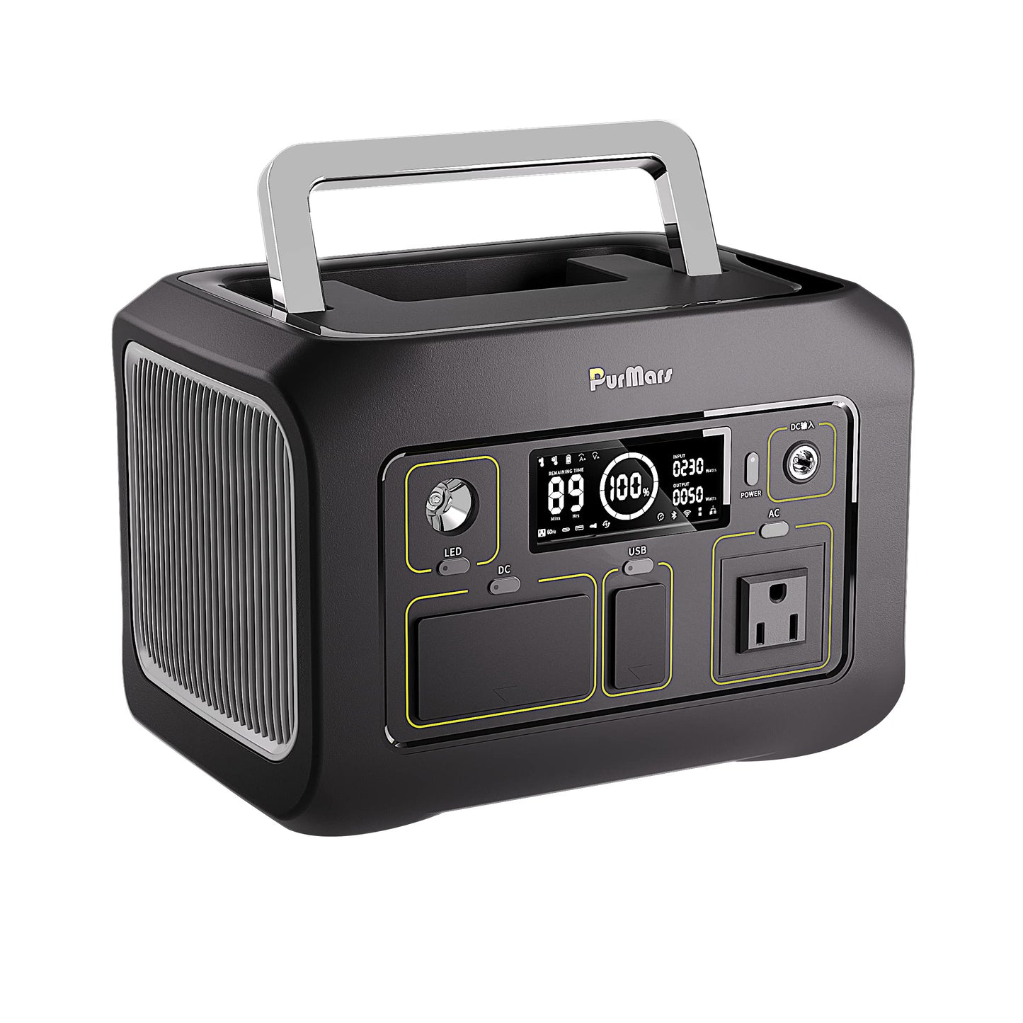 Purmars Portable Power Station 300W(Peak 500W),288Wh (90,000mAh) Solar Generator with 110V Pure Sine Wave AC Outlet,lifepo4 battery portable power bank for Outdoor Camping, Traveling,and Emergencies